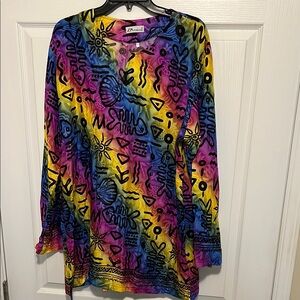 Colorful Geometric Print Top